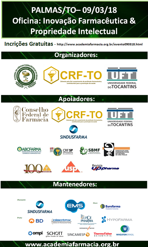 CRF/TO, UFT e a Academia de Ciências Farmacêuticas do Brasil realizam parceria para oficina de Inovação e Propriedade Intelectual