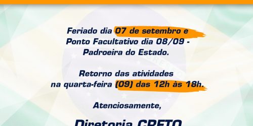Escritório de Gurupi, seccional de Araguaína e sede de Palmas, estarão fechadas nos dias 07 e 08 de setembro
