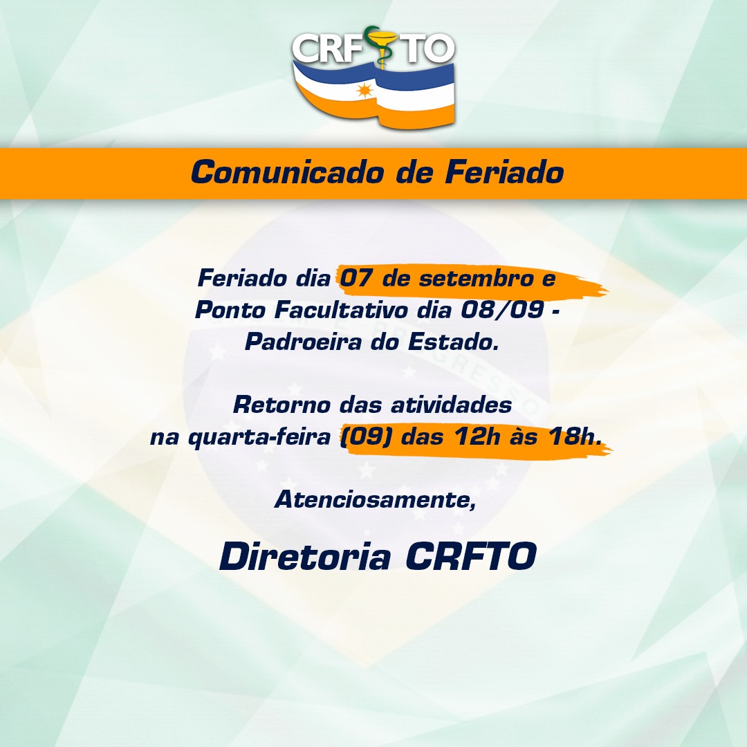 Escritório de Gurupi, seccional de Araguaína e sede de Palmas, estarão fechadas nos dias 07 e 08 de setembro