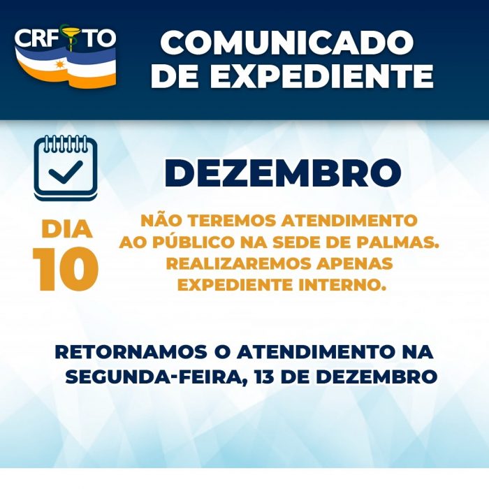 Comunicado Expediente sede de Palmas/CRFTO