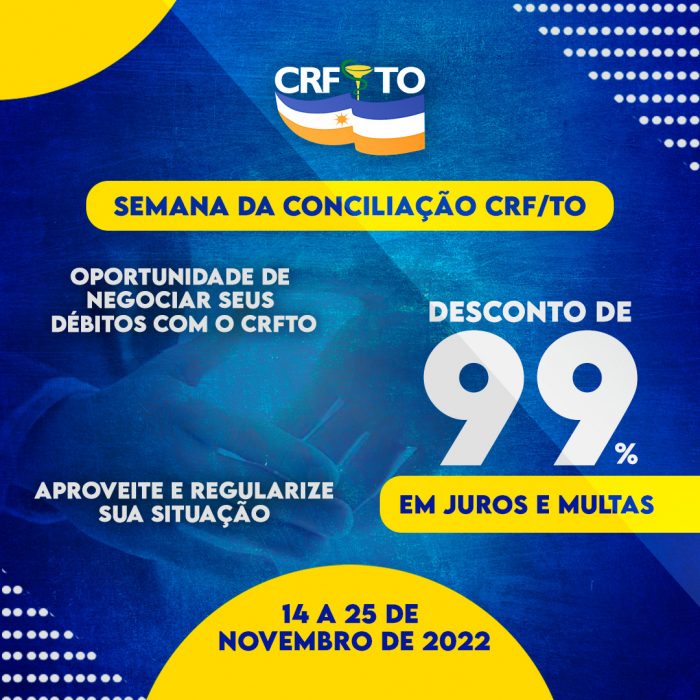 CRFTO realizará Semana de Conciliação Financeira no período de 14 a 25 de novembro