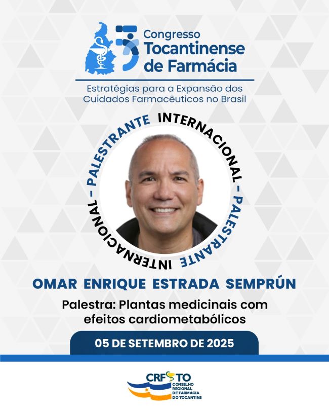 Palestra internacional debate o poder das plantas medicinais no combate a doenças cardíacas e metabólicas durante o 5° Congresso Tocantinense de Farmácia