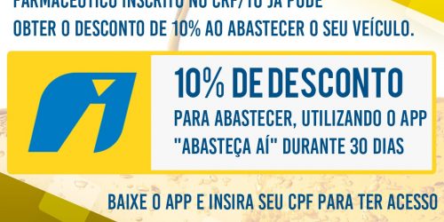 CRFTO firma parceria com rede de Postos de combustível Ipiranga na campanha “Abastece aí”, farmcêuticos terão 10% de desconto
