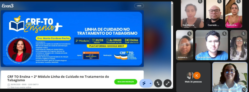 CRF-TO promove 2º módulo sobre Linha de Cuidado no Tratamento do Tabagismo