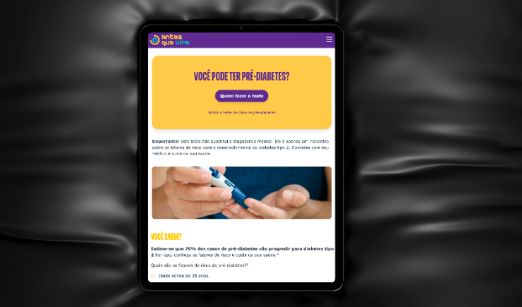 Site disponibiliza pré-teste online para ajudar a identificar fatores de risco para o diabetes